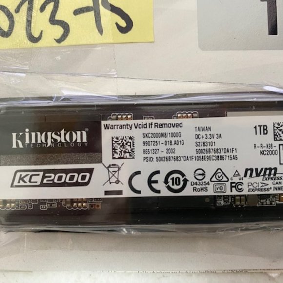 Kingston 1000GB KC2000 Nvme PCIe SSD - Picture 2 of 3